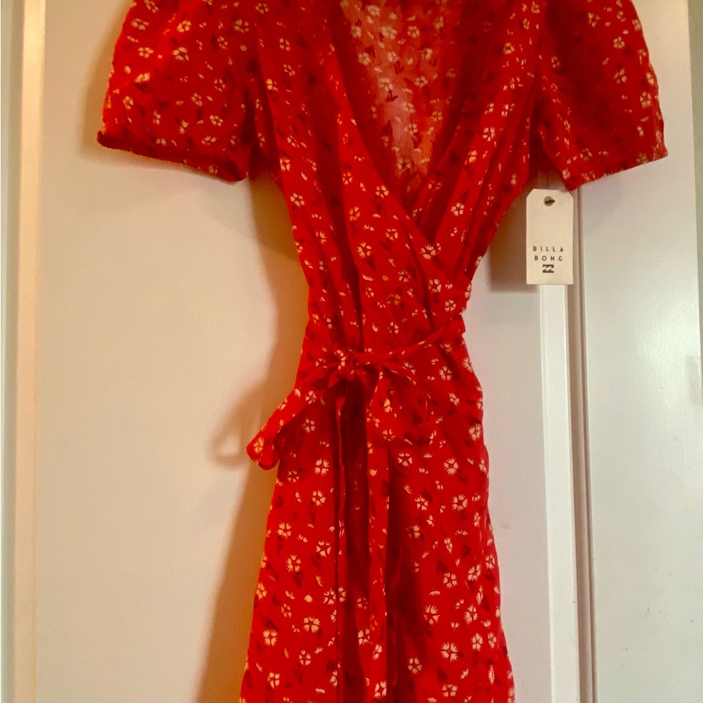 Billabong Red Floral Midi Dress